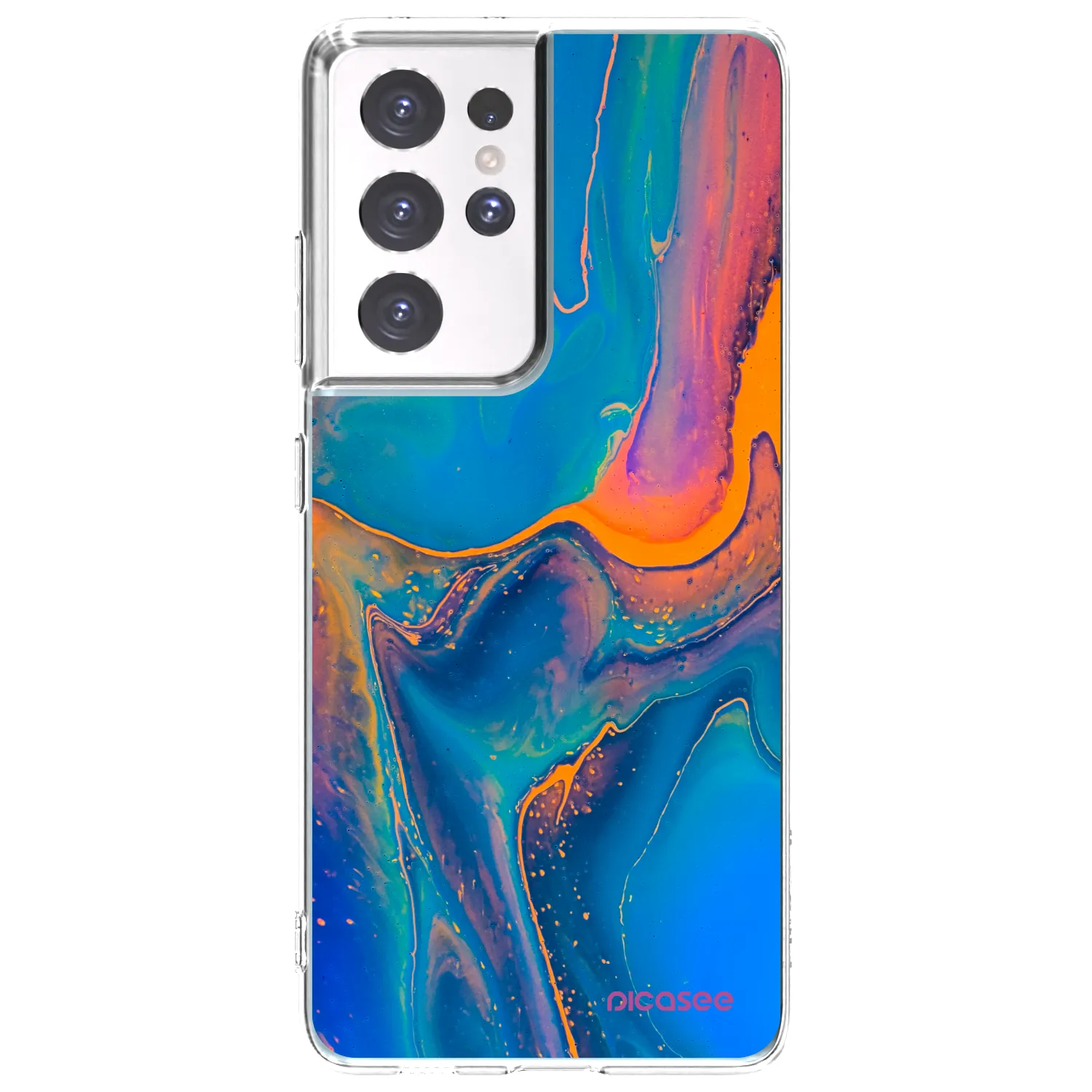 Picasee silikonový průhledný obal pro Samsung Galaxy S21 Ultra 5G G998B - Rainbow