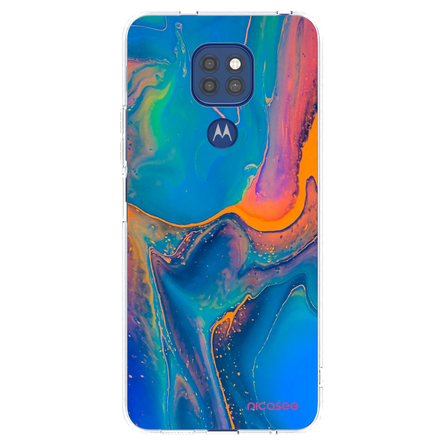 Picasee silikonový průhledný obal pro Motorola Moto G9 Play - Rainbow