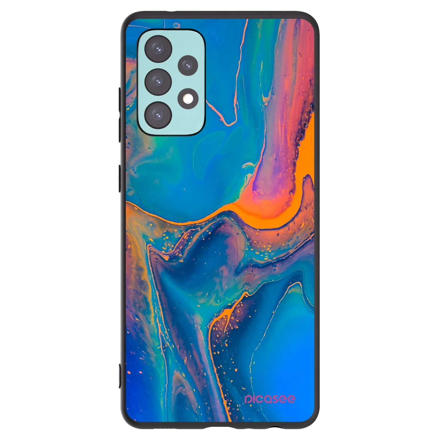 Picasee silikonový černý obal pro Samsung Galaxy A72 A725F - Rainbow
