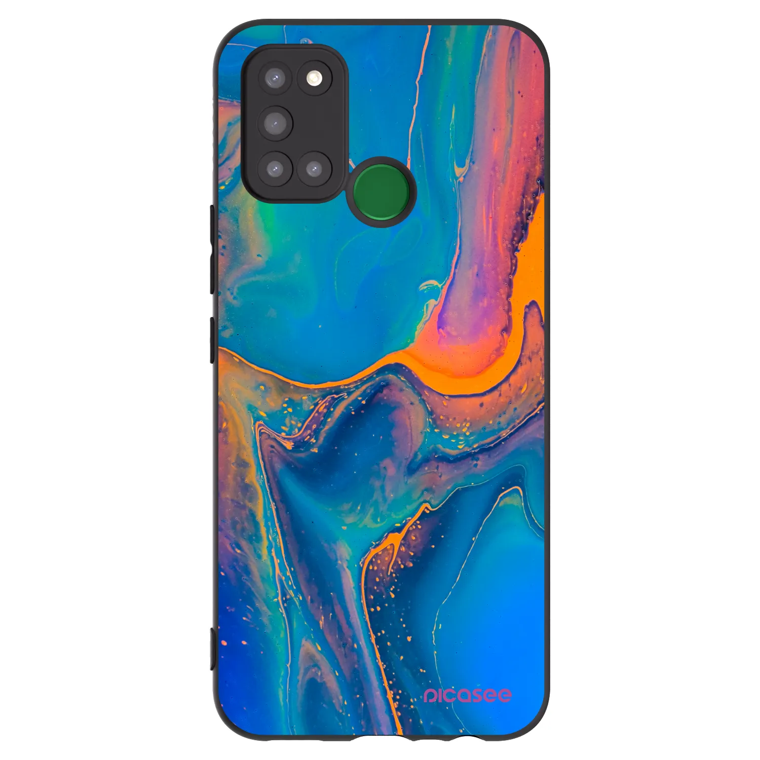 Picasee silikonový černý obal pro Realme 7i - Rainbow
