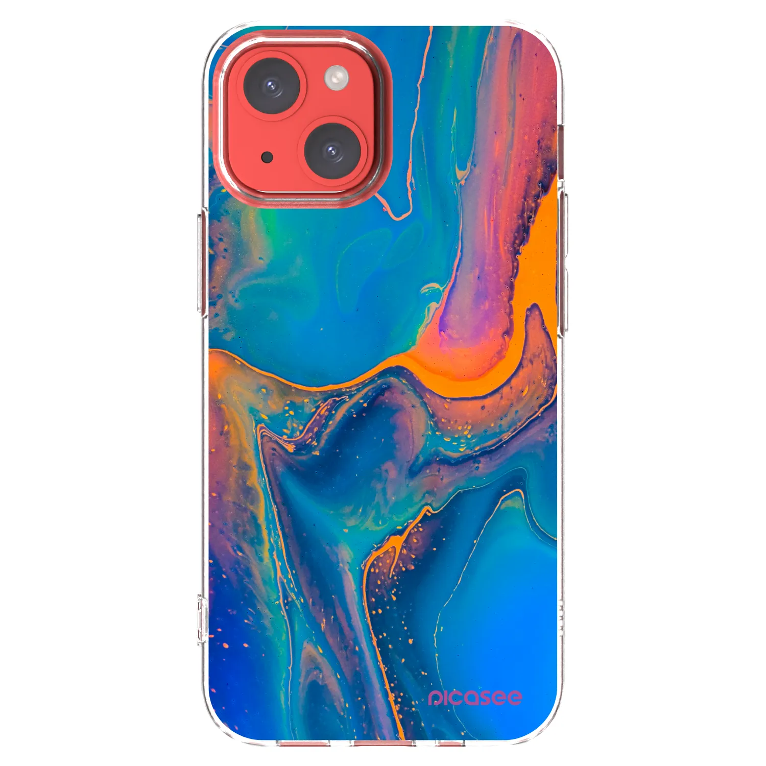 Picasee silikonový průhledný obal pro Apple iPhone 13 mini - Rainbow