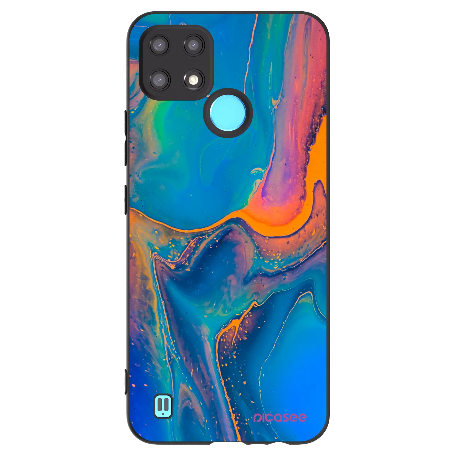 Picasee silikonový černý obal pro Realme C21 - Rainbow