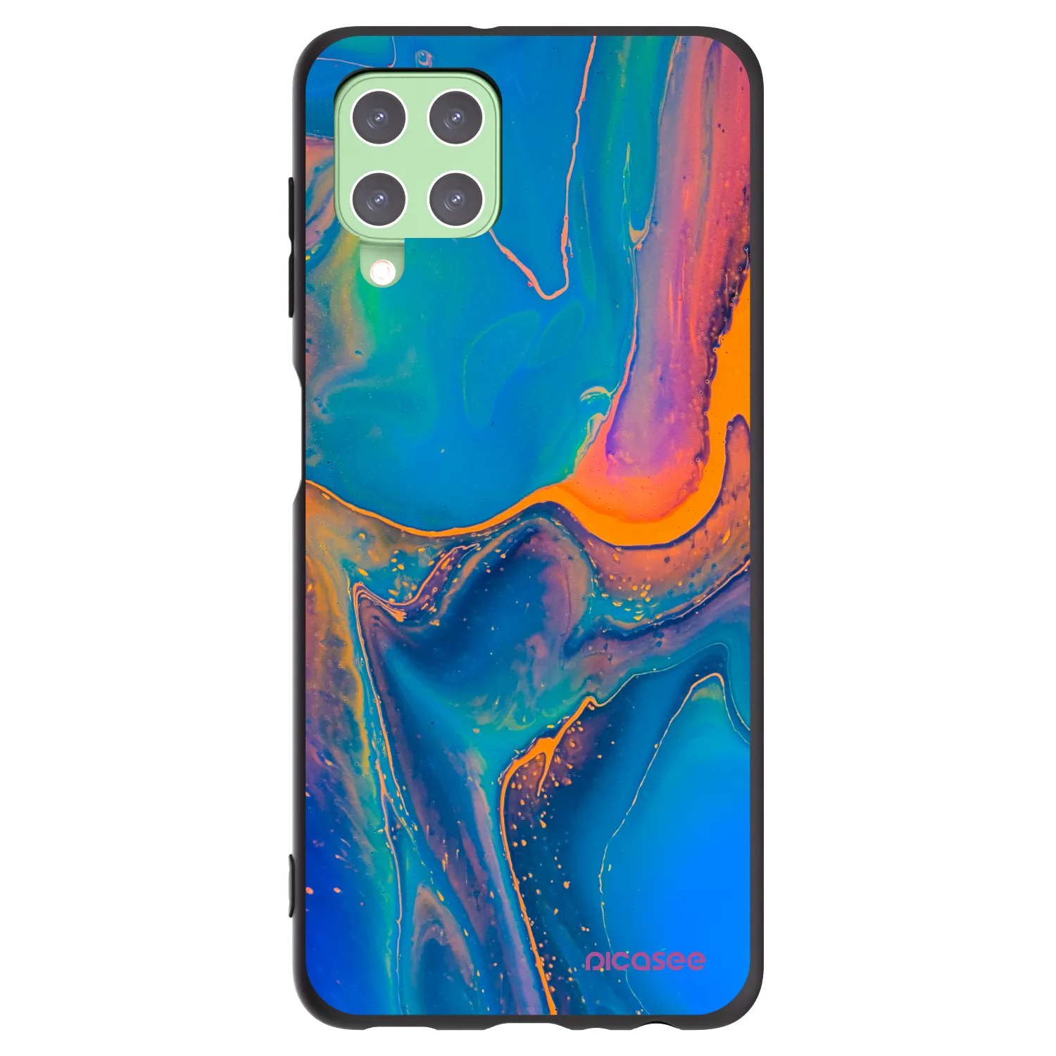 Picasee silikonový černý obal pro Samsung Galaxy A22 A225F 4G - Rainbow