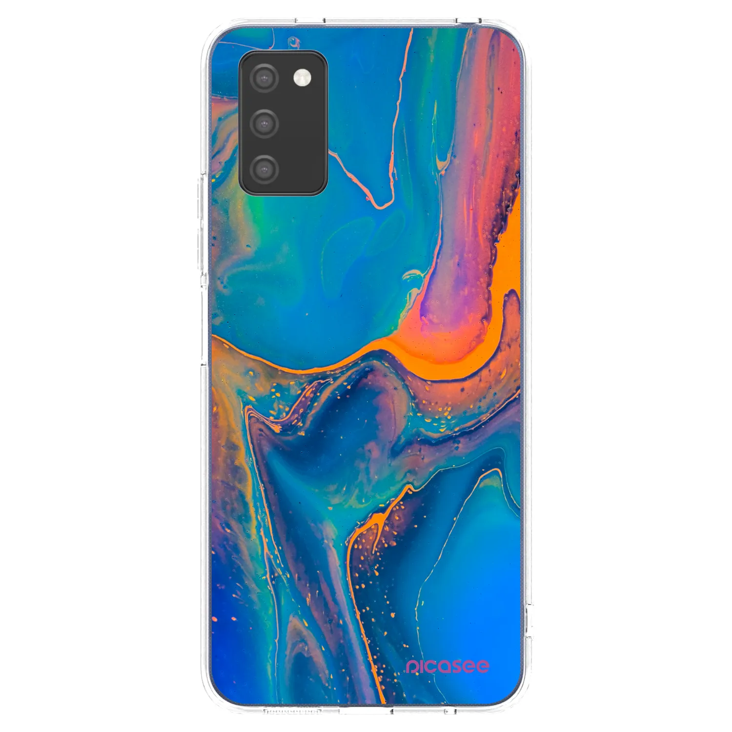 Picasee silikonový průhledný obal pro Samsung Galaxy A03s A037G - Rainbow
