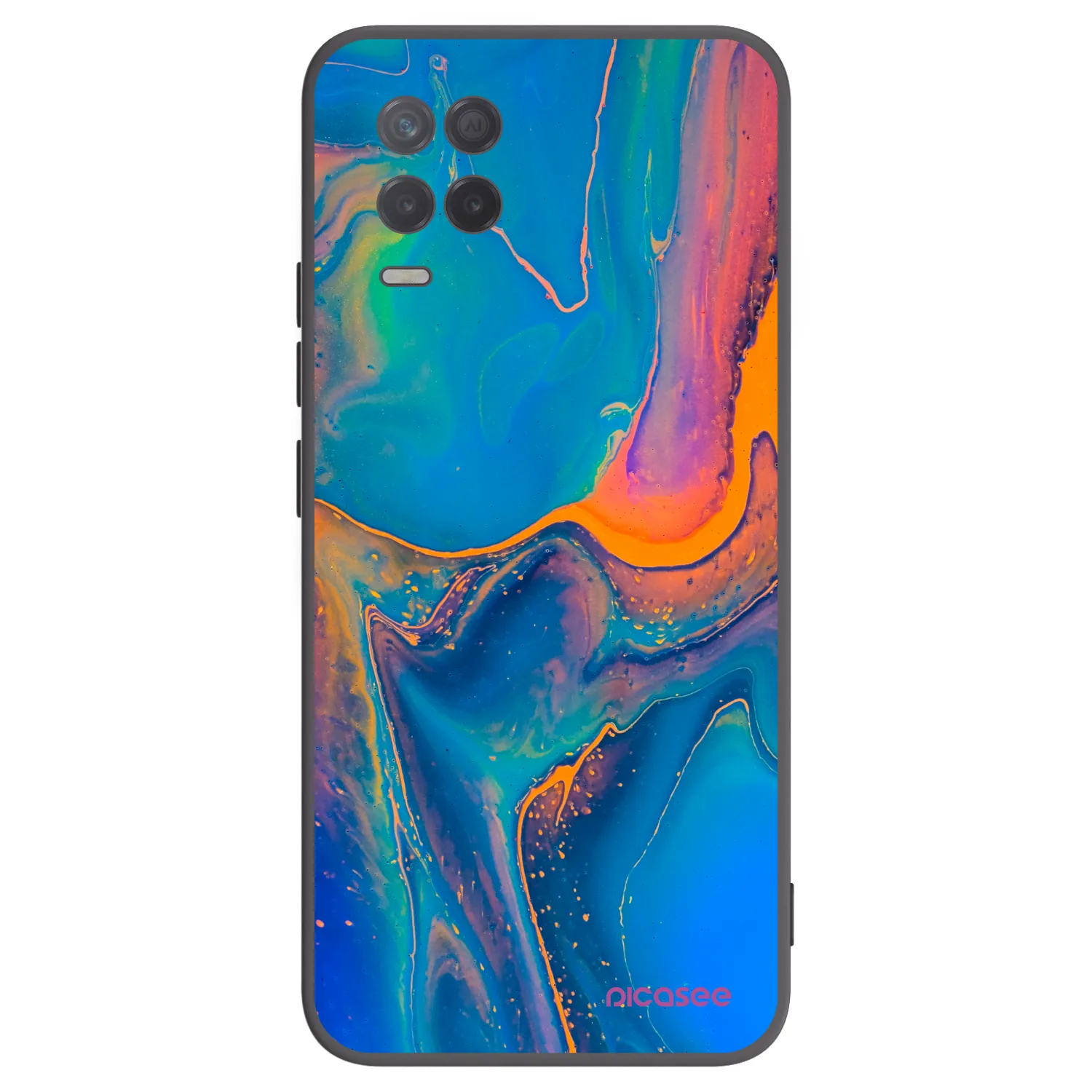 Picasee silikonový černý obal pro Realme 8 5G - Rainbow