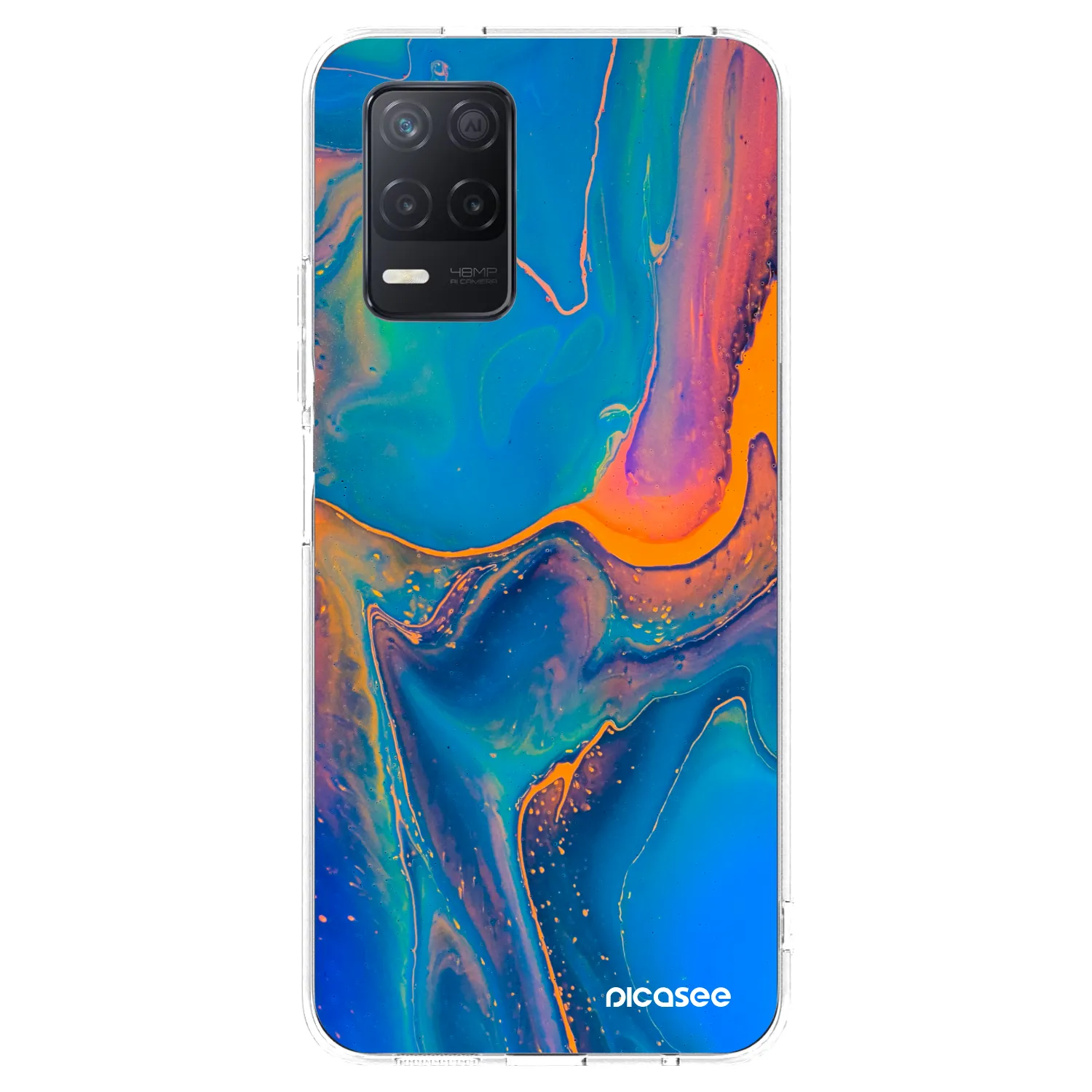 Picasee silikonový průhledný obal pro Realme 8 5G - Rainbow