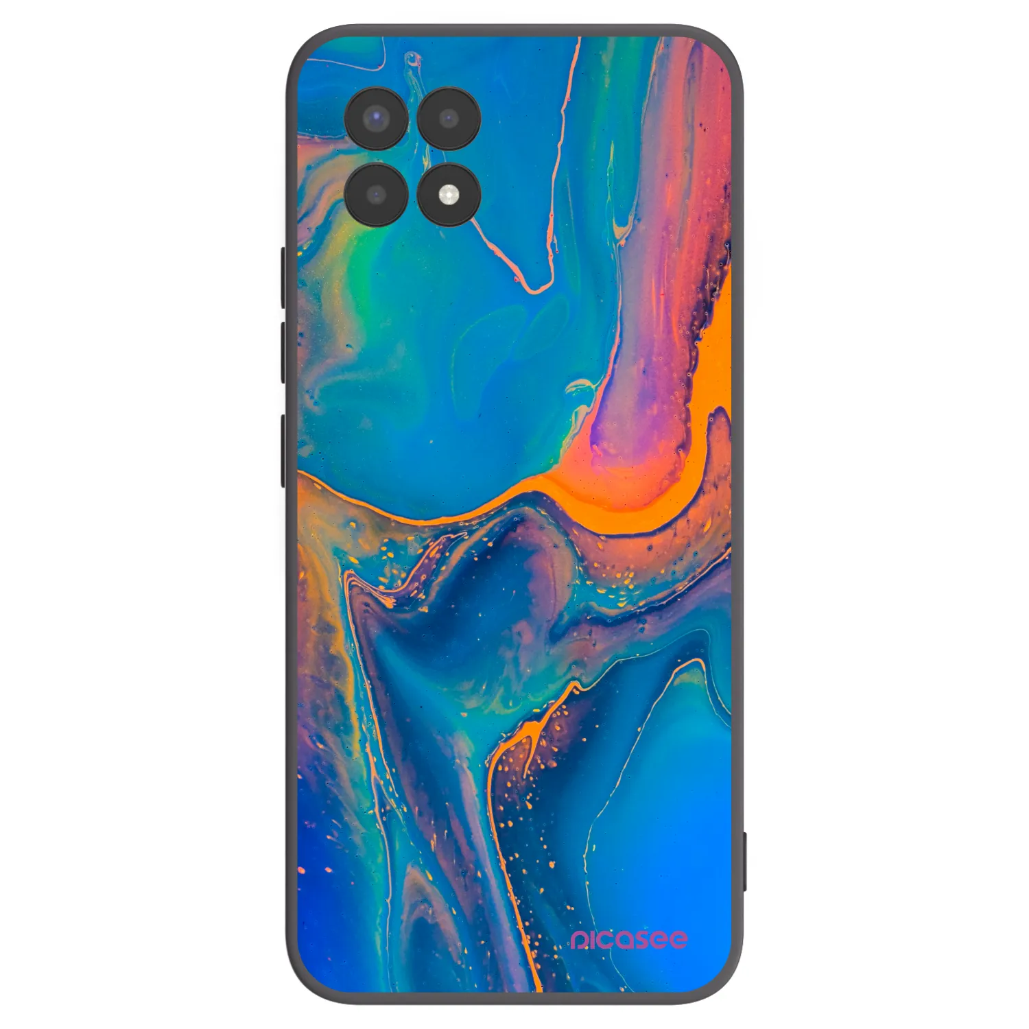 Picasee silikonový černý obal pro Realme 8i - Rainbow
