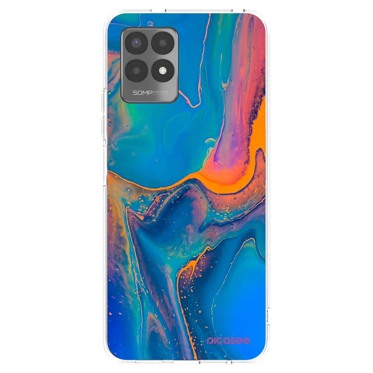 Picasee silikonový průhledný obal pro Realme 8i - Rainbow