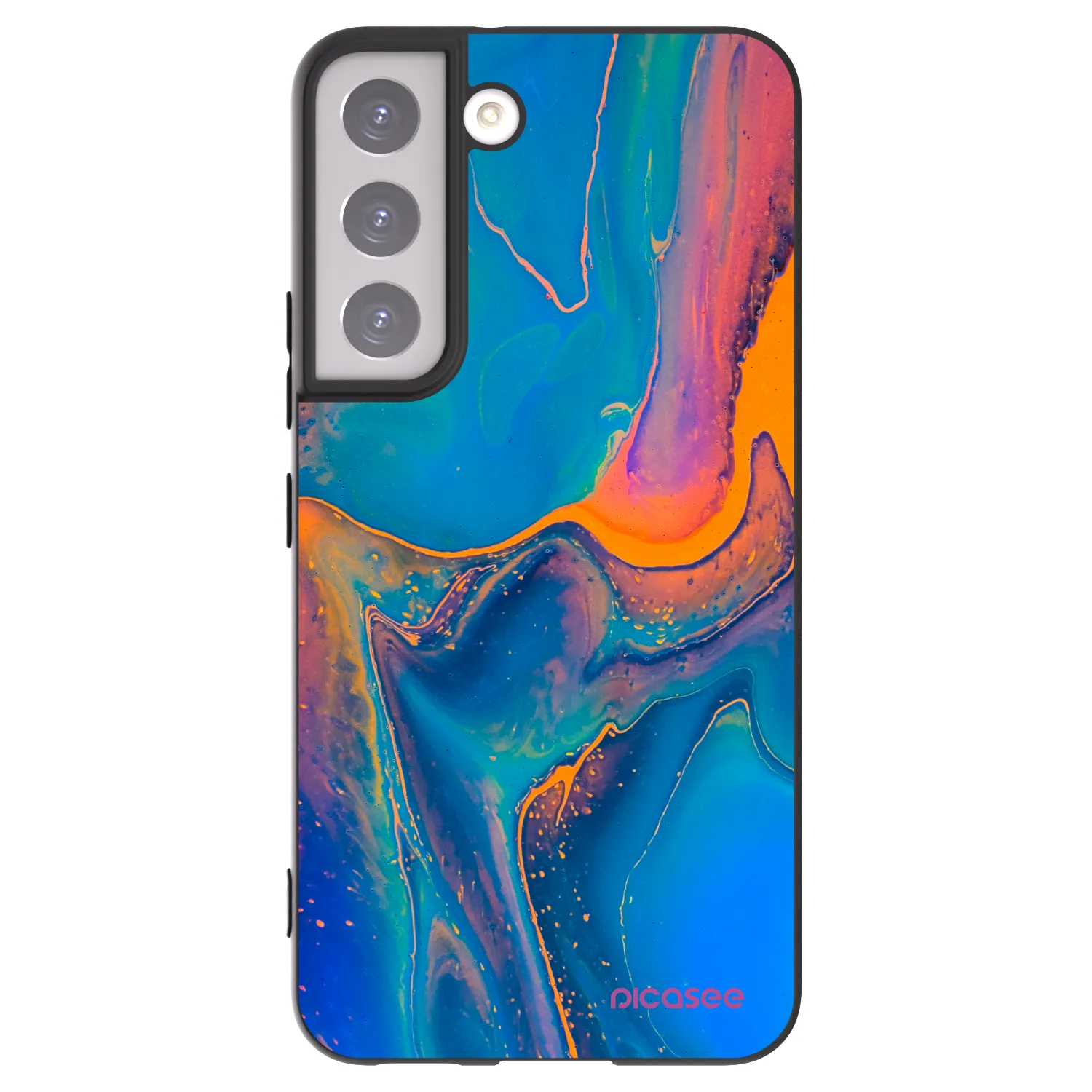 Picasee silikonový černý obal pro Samsung Galaxy S22 5G - Rainbow
