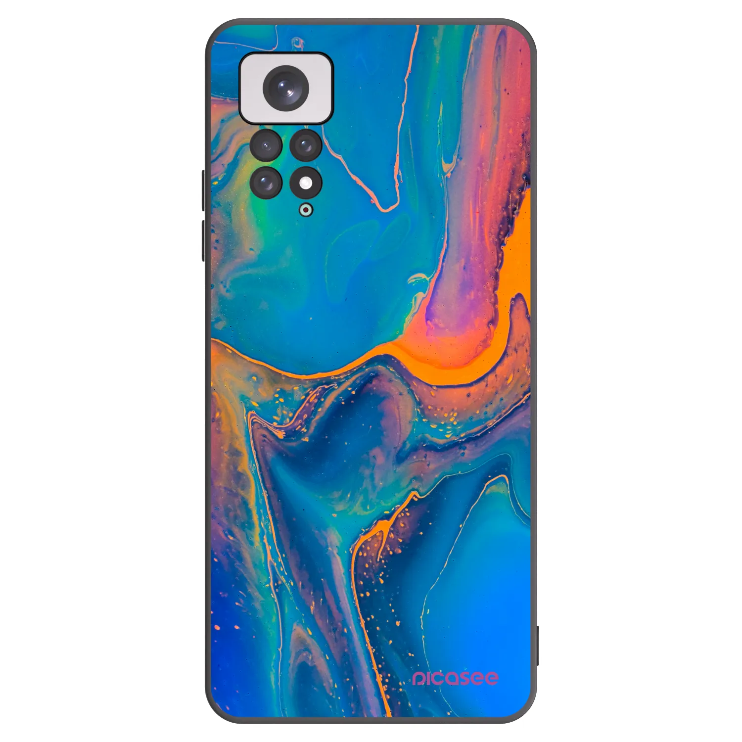 Picasee silikonový černý obal pro Xiaomi Redmi Note 11 - Rainbow