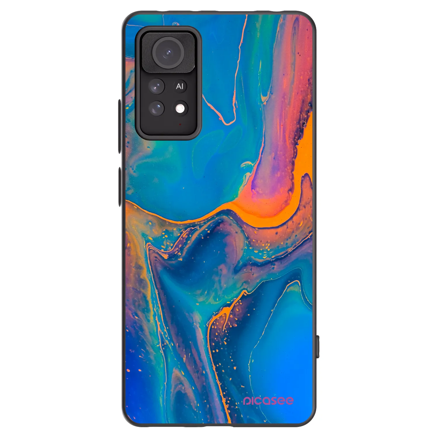 Picasee silikonový černý obal pro Xiaomi Redmi Note 11 Pro 5G - Rainbow
