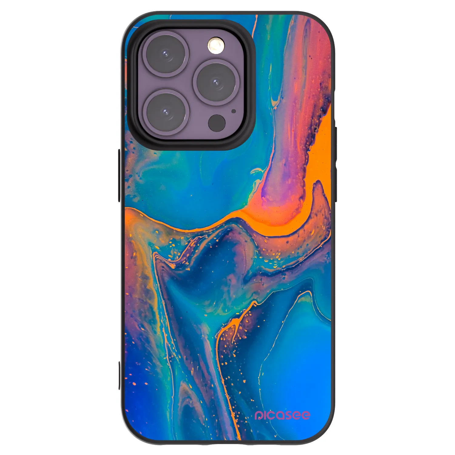 Picasee silikonový černý obal pro Apple iPhone 14 Pro - Rainbow