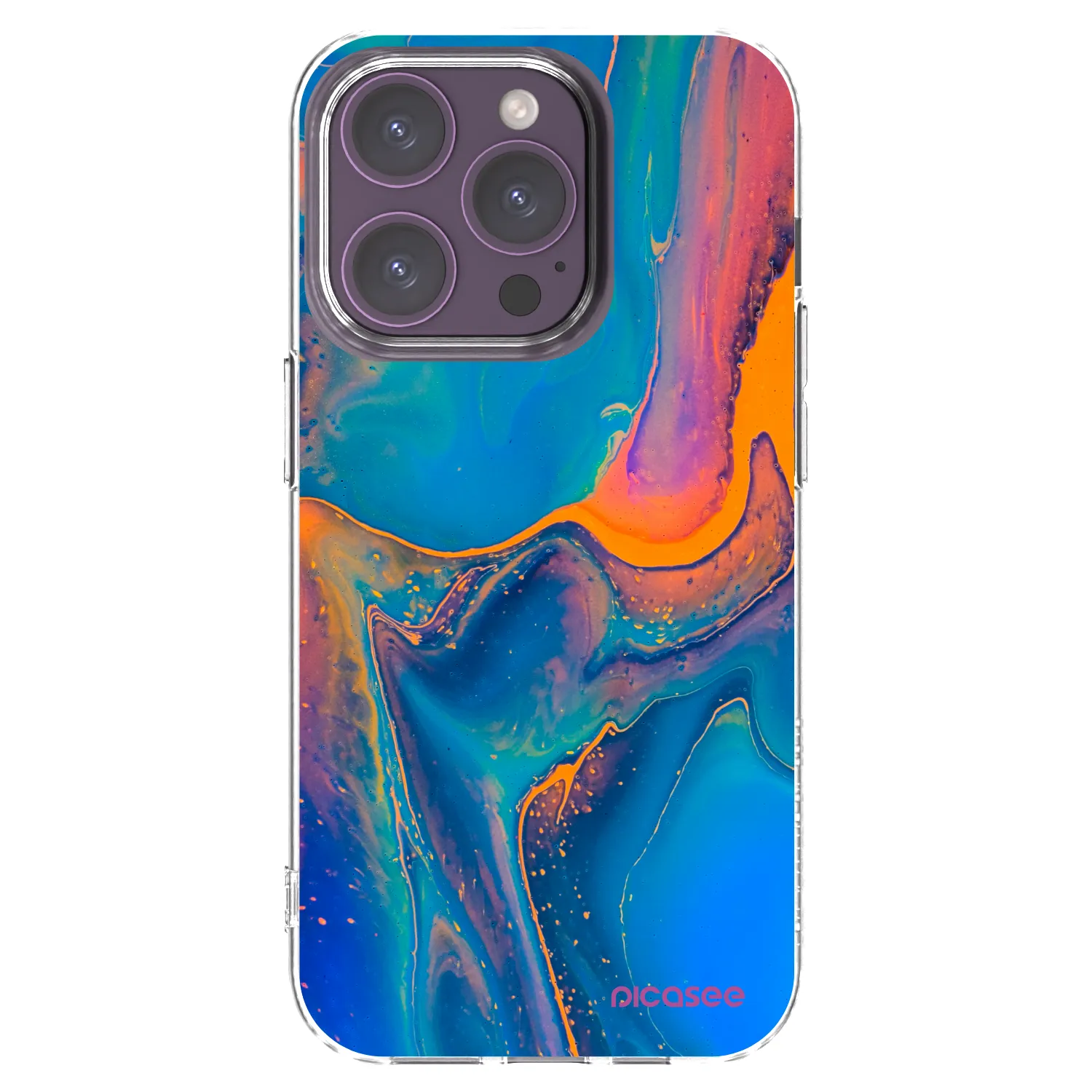 Picasee silikonový průhledný obal pro Apple iPhone 14 Pro - Rainbow