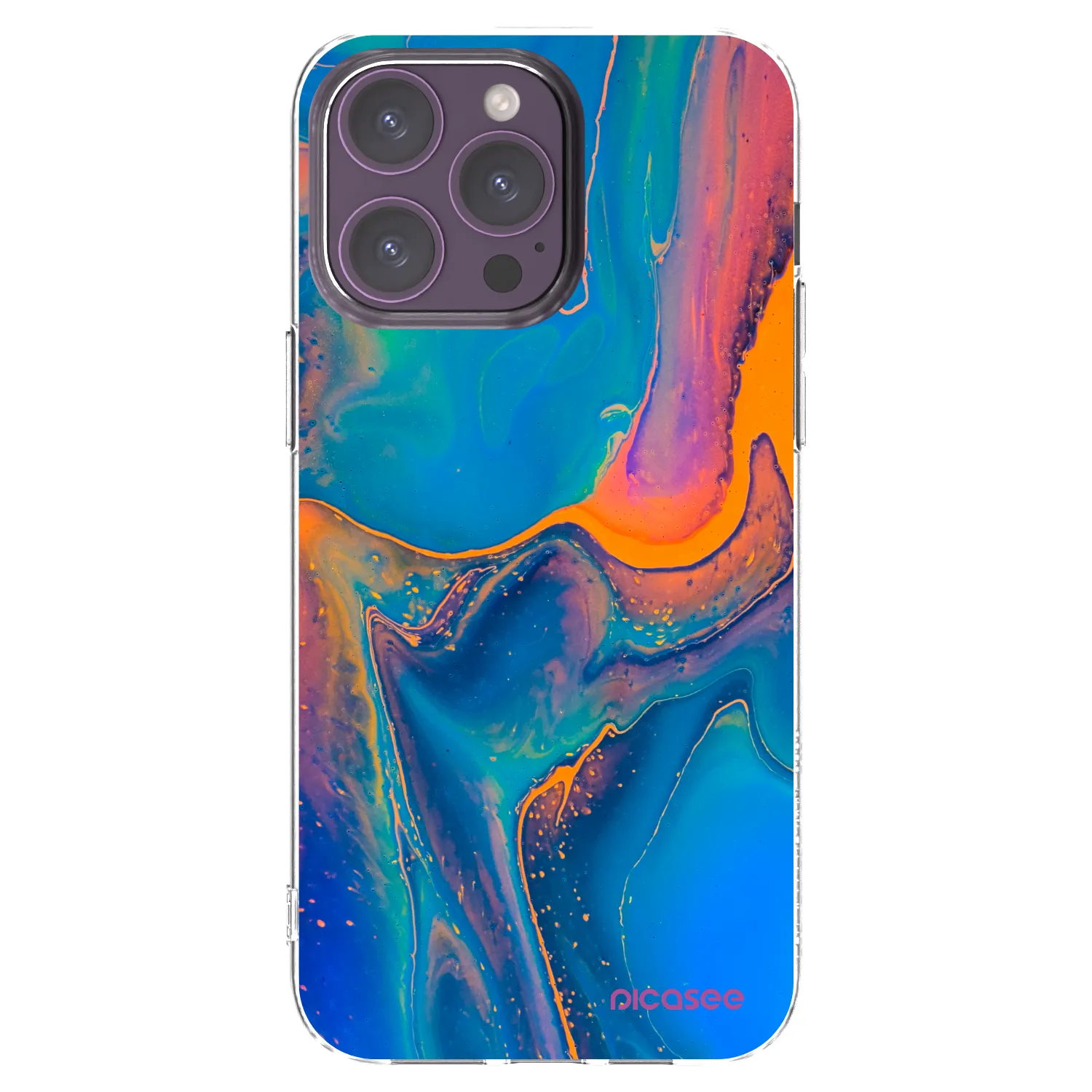 Picasee silikonový průhledný obal pro Apple iPhone 14 Pro Max - Rainbow