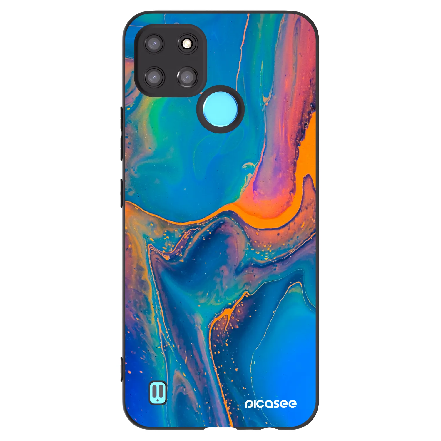 Picasee silikonový černý obal pro Realme C21Y - Rainbow