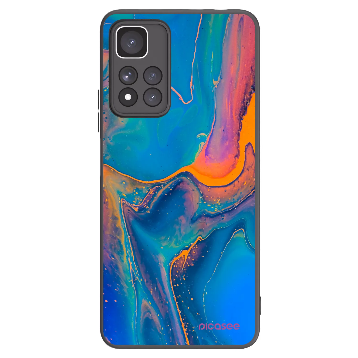 Picasee silikonový černý obal pro Xiaomi Redmi Note 11 Pro+ 5G - Rainbow