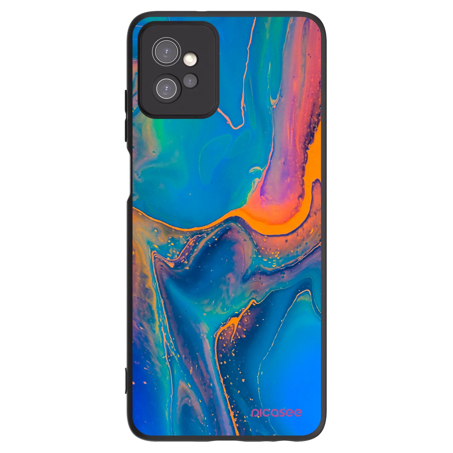 Picasee silikonový černý obal pro Motorola Moto G32 - Rainbow