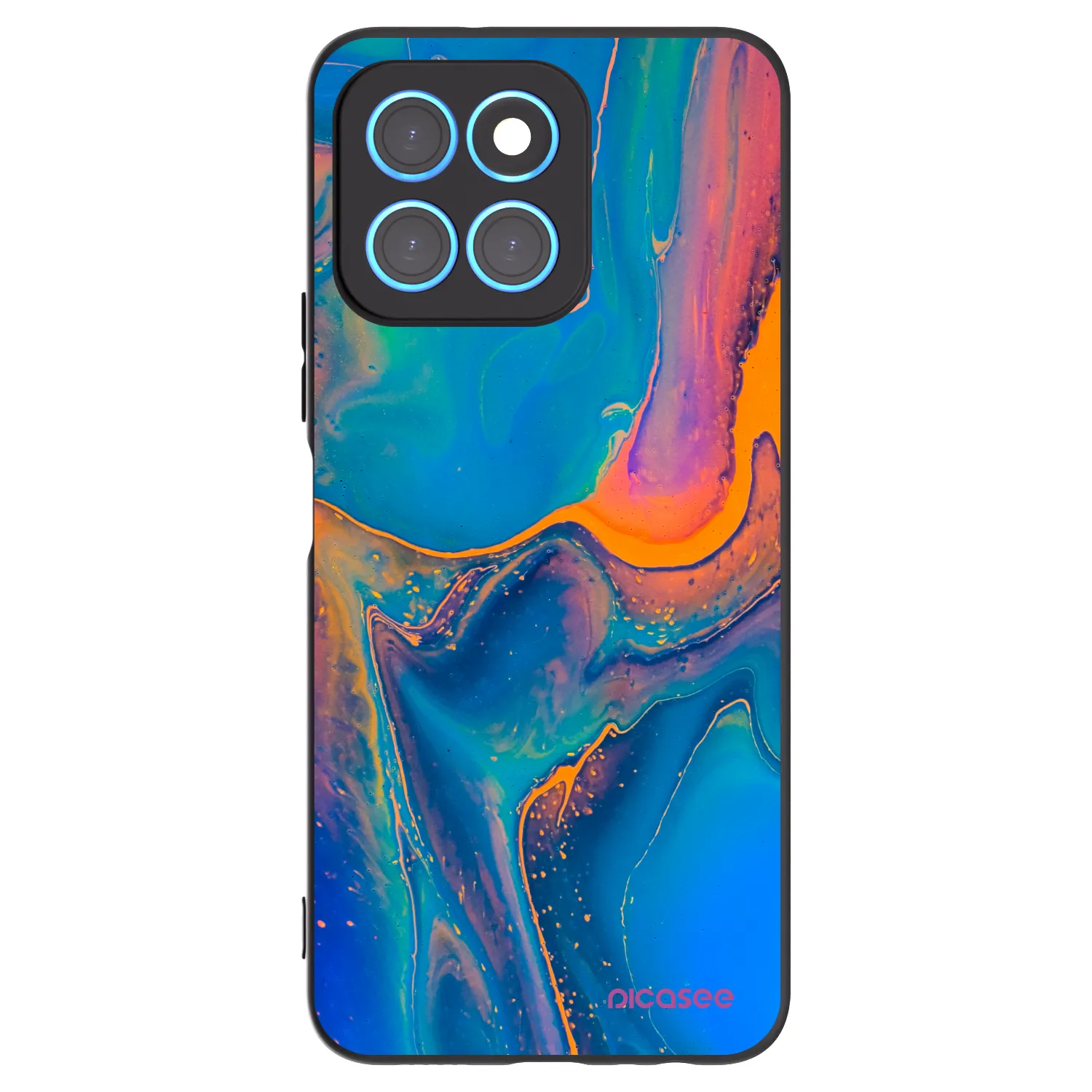Picasee silikonový černý obal pro Honor X6 - Rainbow