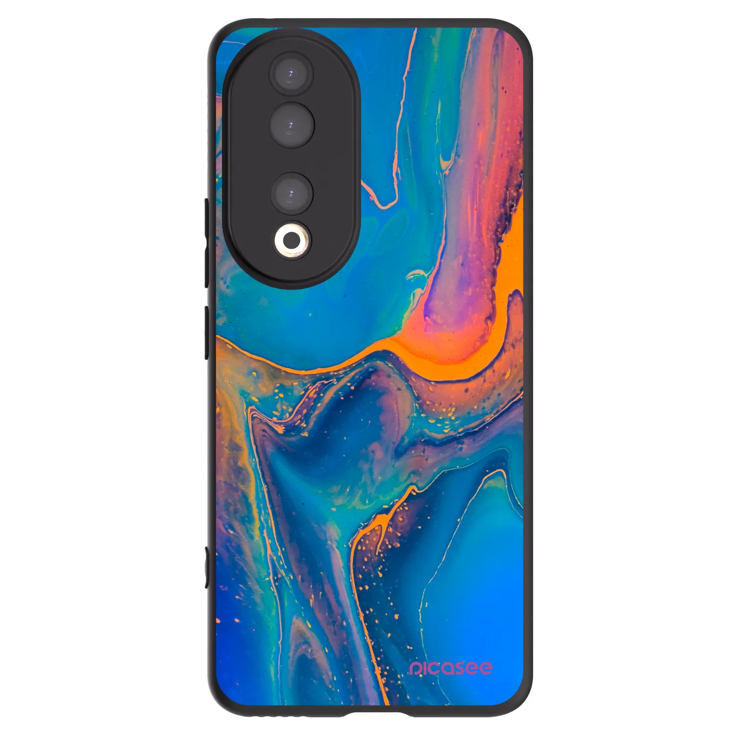 Picasee silikonový černý obal pro Honor 90 5G - Rainbow