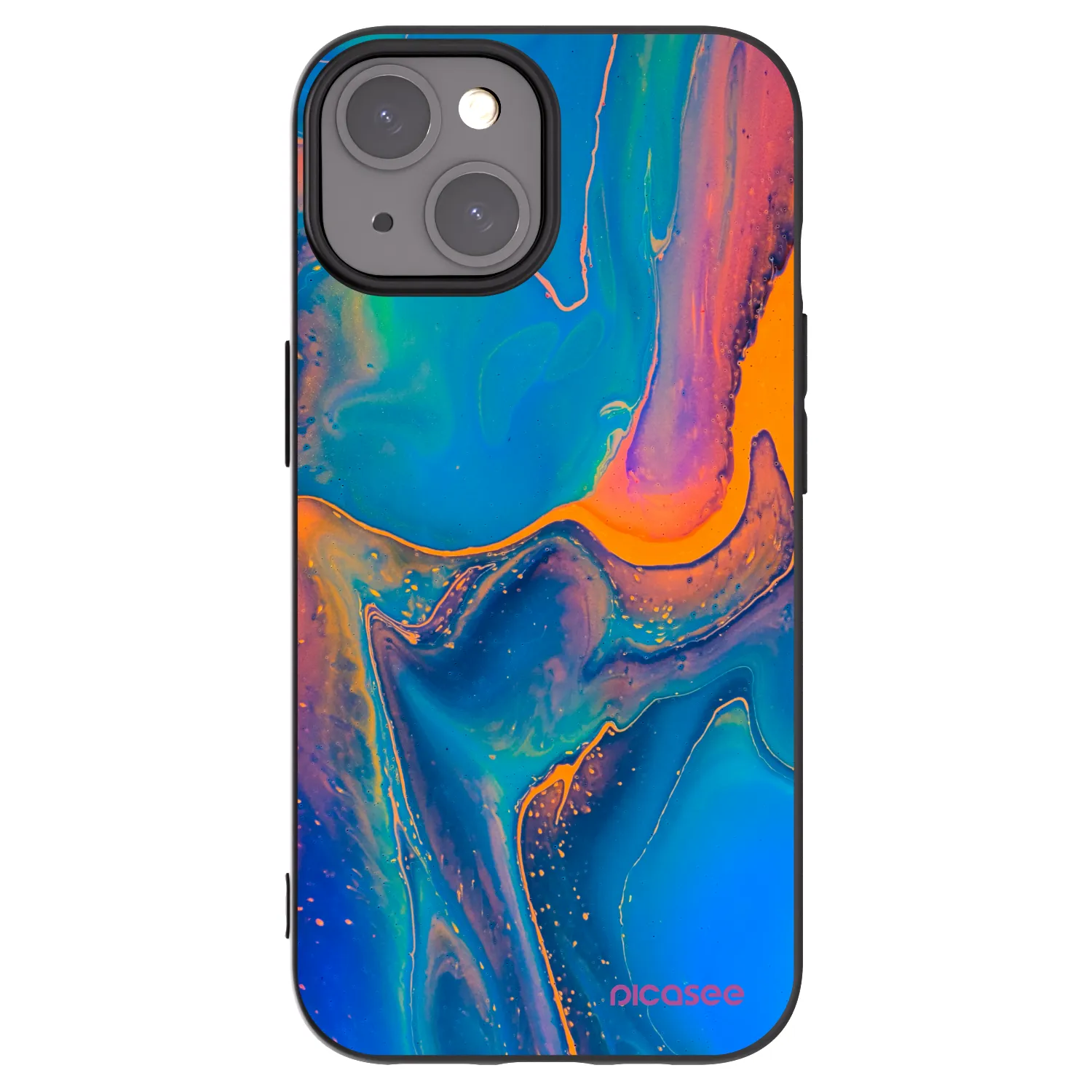Picasee silikonový černý obal pro Apple iPhone 15 - Rainbow