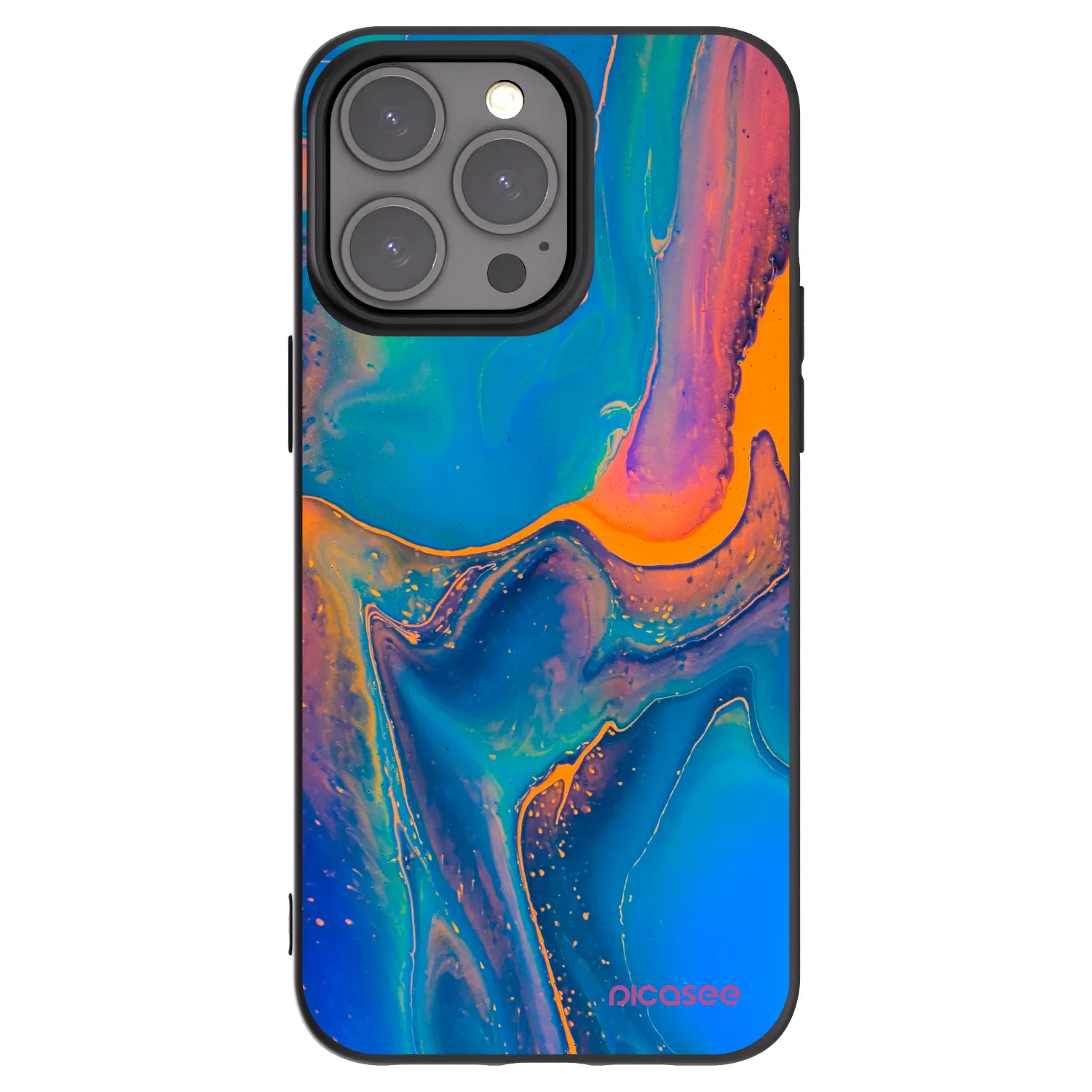 Picasee silikonový černý obal pro Apple iPhone 15 Pro Max - Rainbow