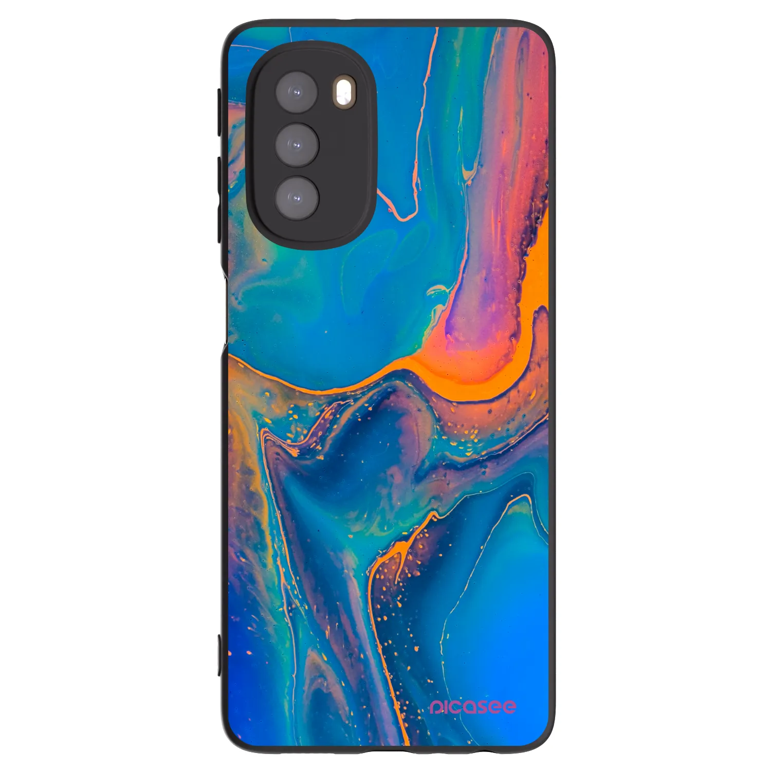Picasee silikonový černý obal pro Motorola Moto G51 - Rainbow