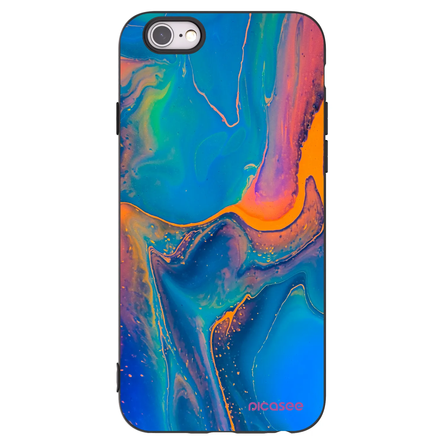 Picasee silikonový černý obal pro Apple iPhone 6/6S - Rainbow