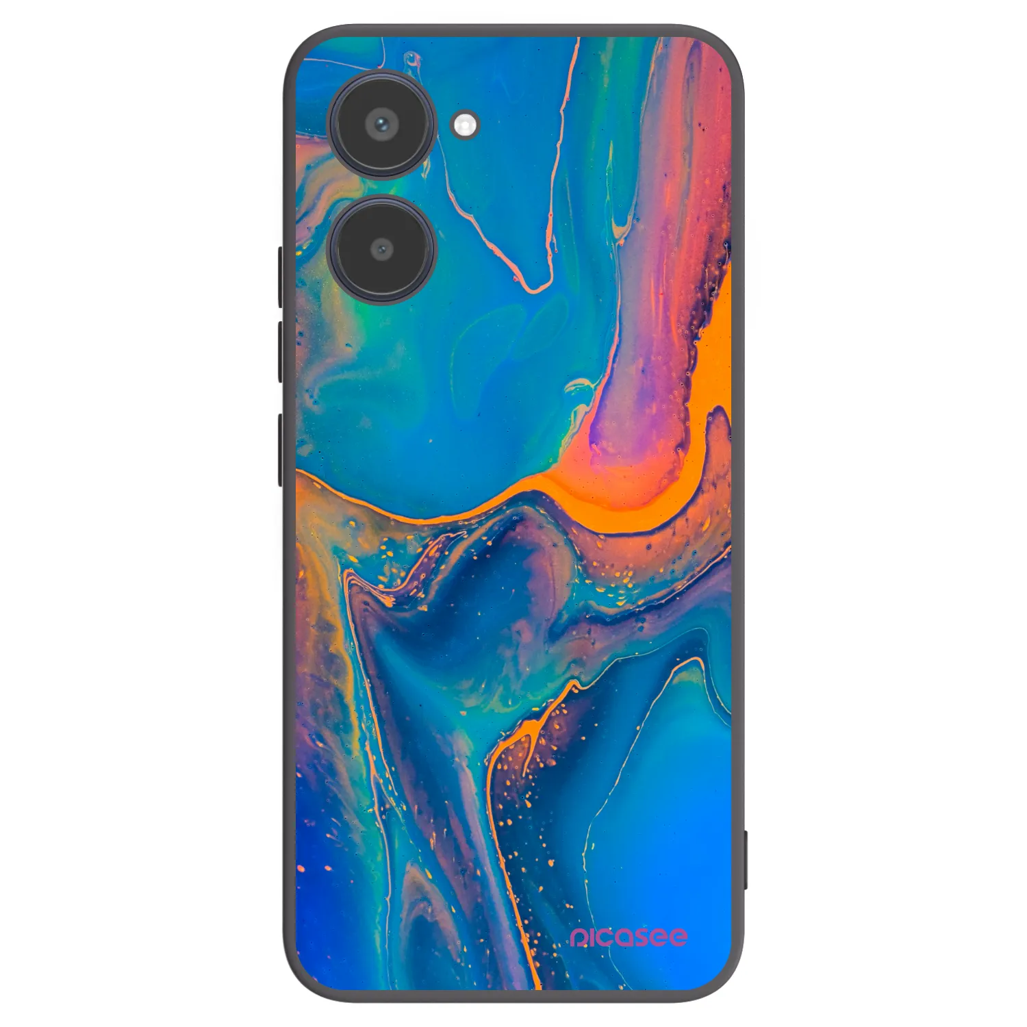 Picasee silikonový černý obal pro Realme 10 4G - Rainbow