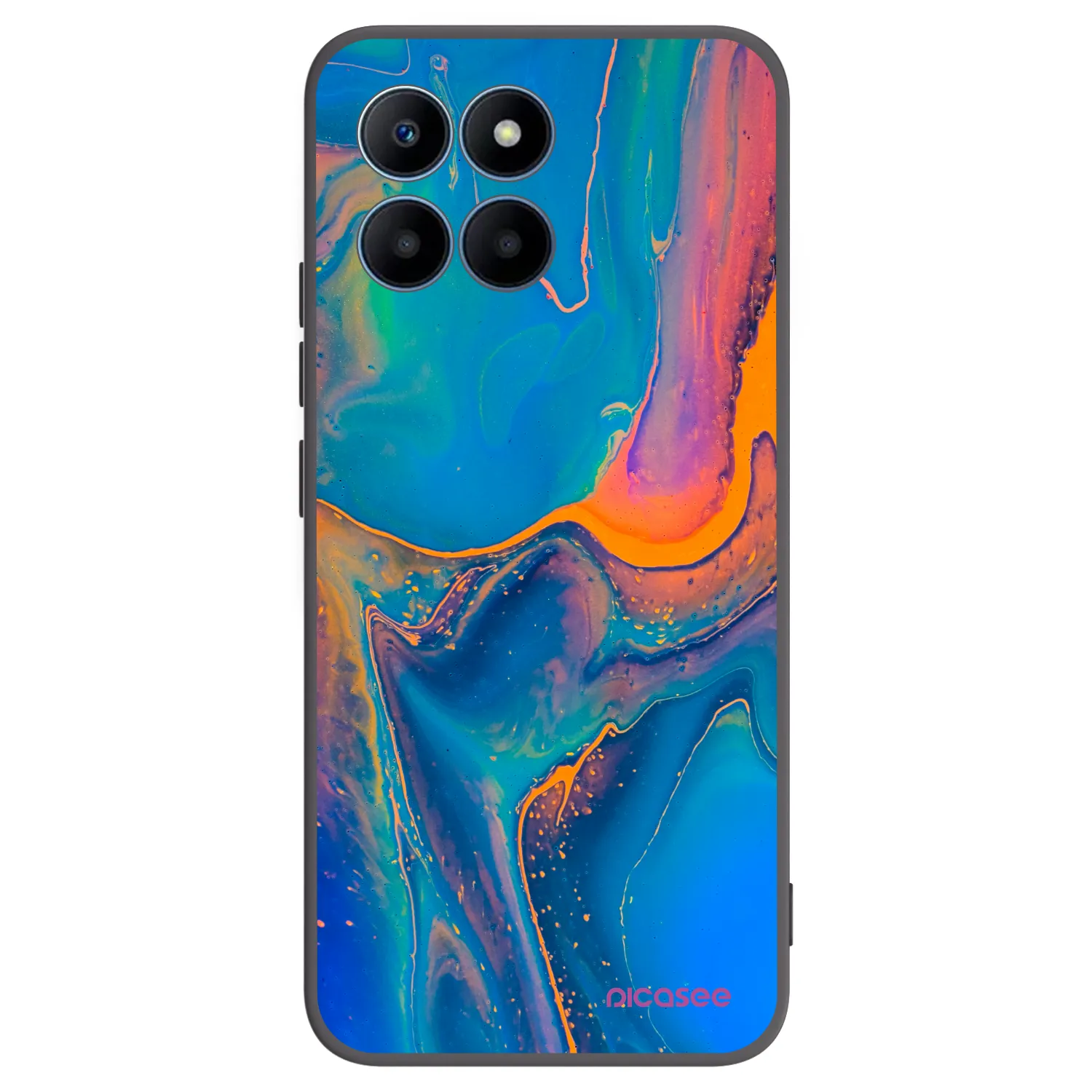Picasee silikonový černý obal pro Honor 70 Lite - Rainbow
