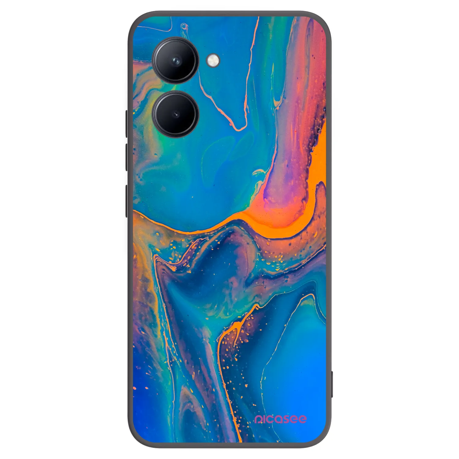 Picasee silikonový černý obal pro Realme C33 (2023) - Rainbow