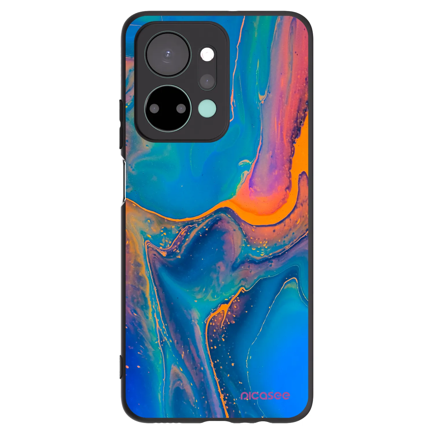 Picasee silikonový černý obal pro Honor X7a - Rainbow