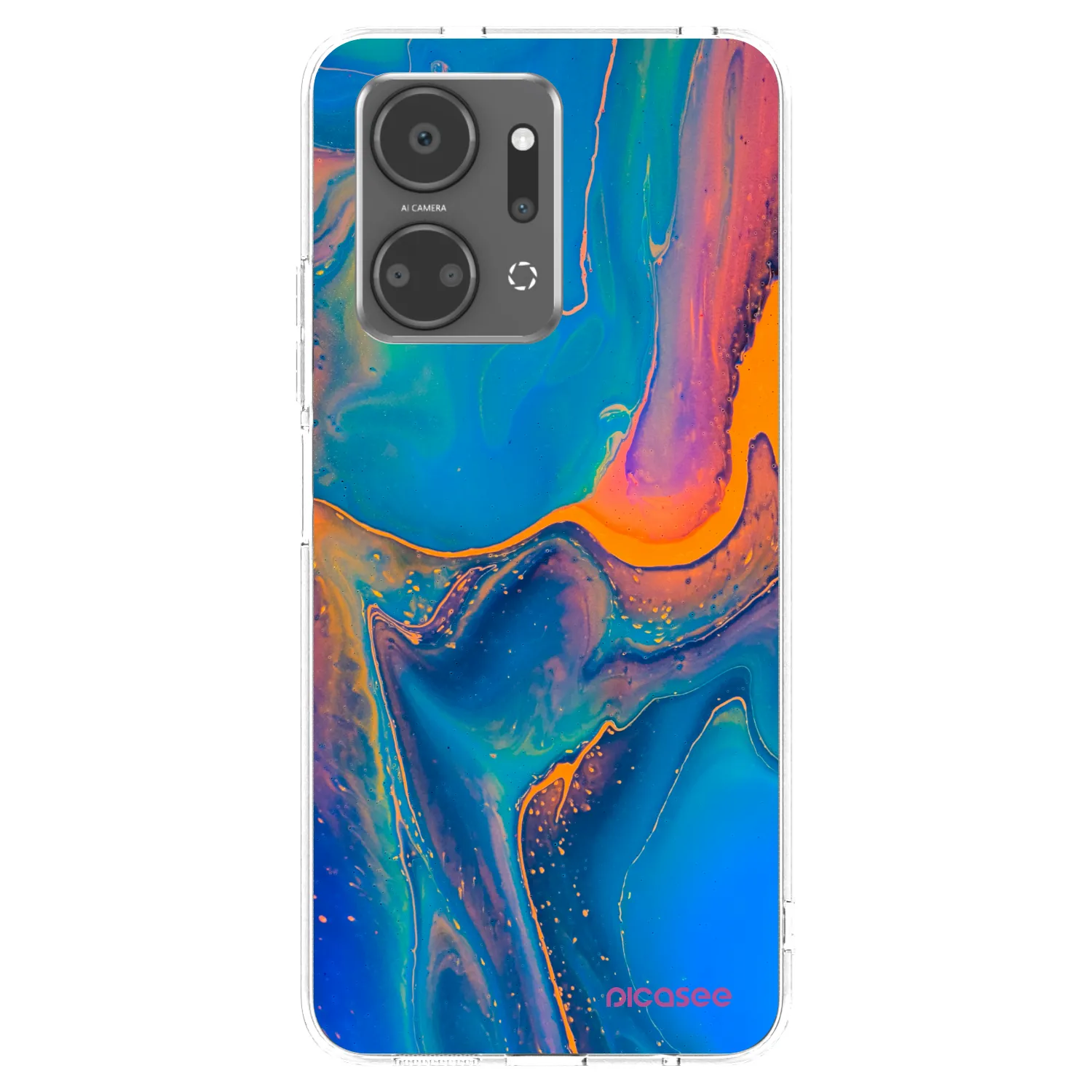 Picasee silikonový průhledný obal pro Honor X7a - Rainbow