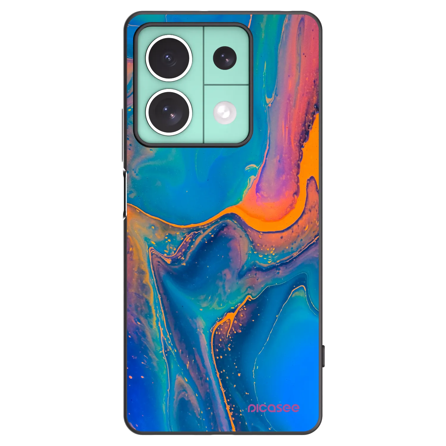 Picasee silikonový černý obal pro Xiaomi Redmi Note 13 5G - Rainbow