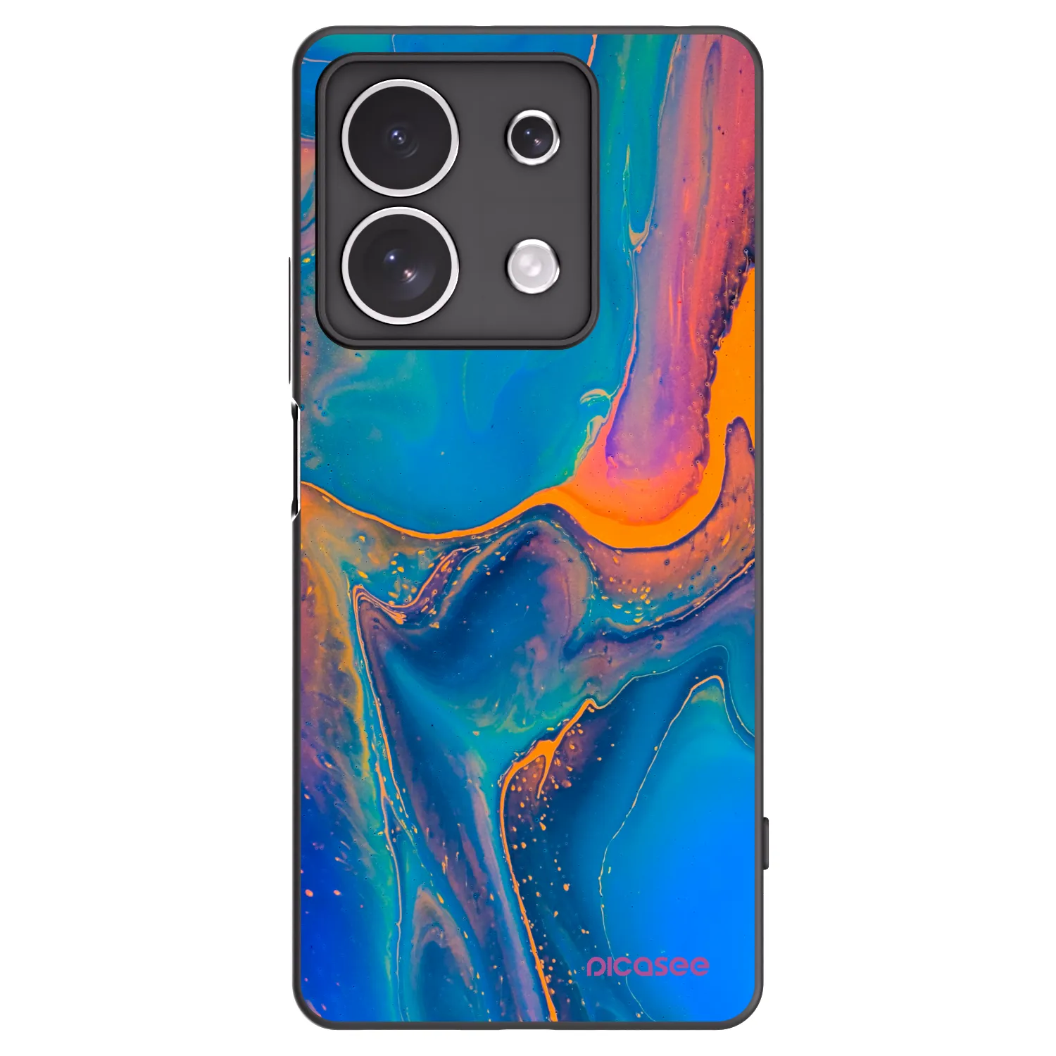 Picasee silikonový černý obal pro Xiaomi Redmi Note 13 4G - Rainbow