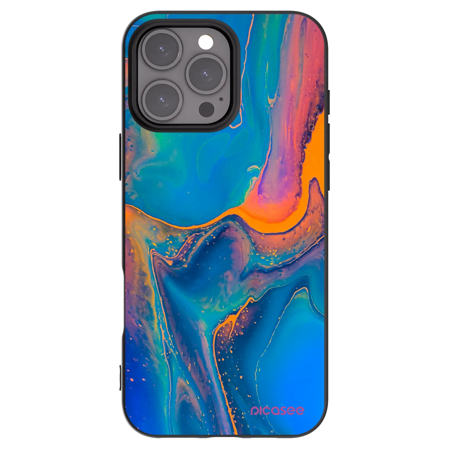 Picasee silikonový černý obal pro Apple iPhone 16 Pro Max - Rainbow