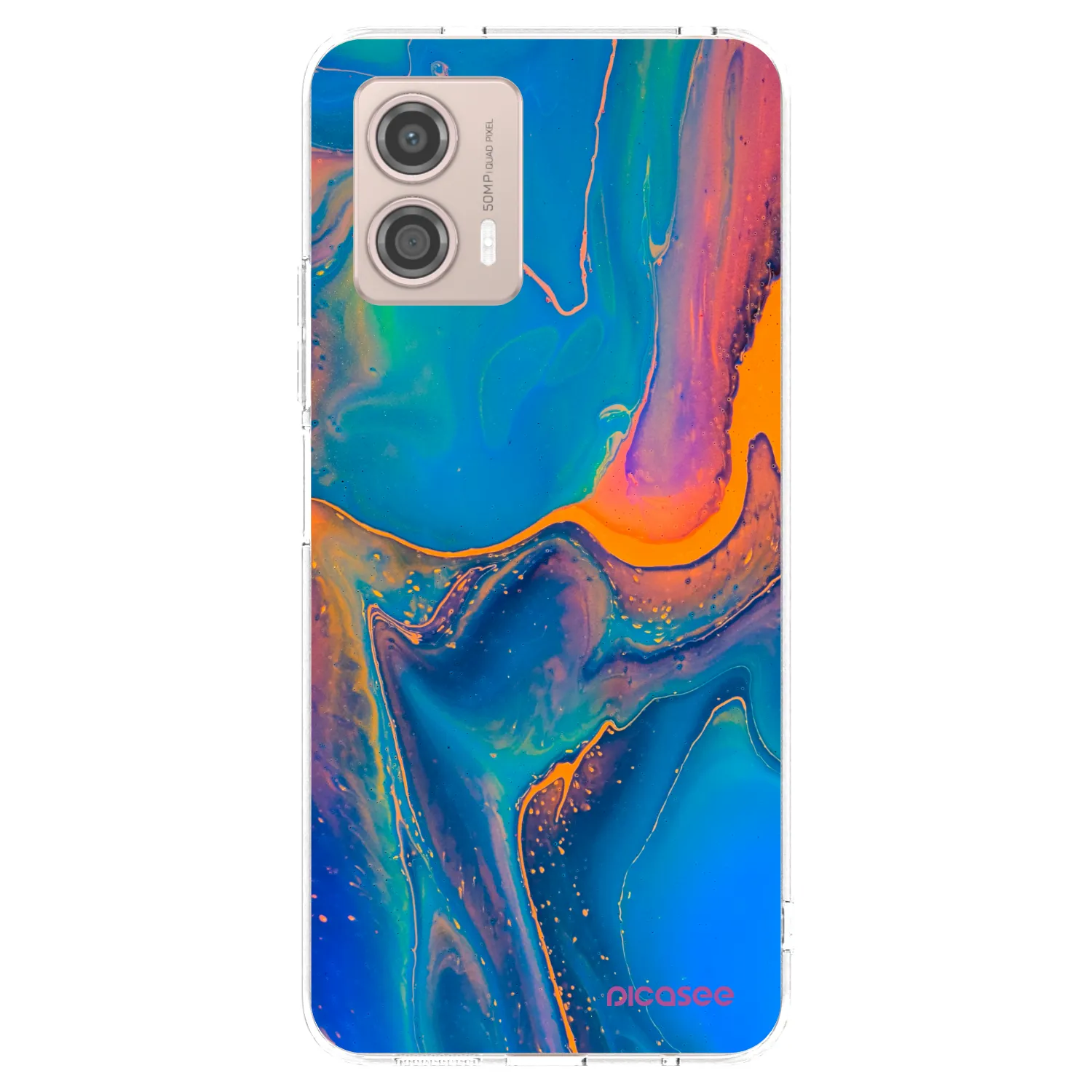 Picasee silikonový průhledný obal pro Motorola Moto G53 5G - Rainbow