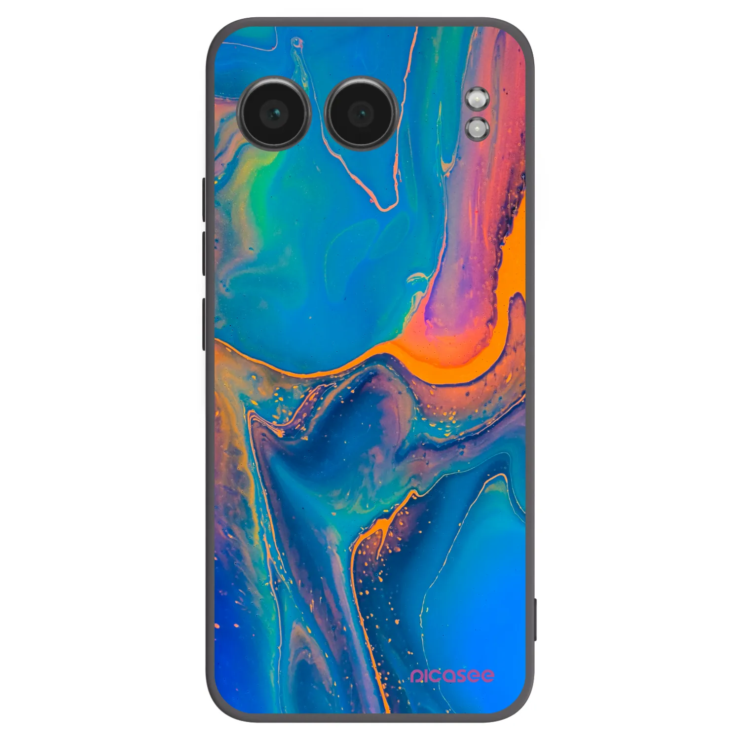 Picasee silikonový černý obal pro OnePlus Nord 4 - Rainbow