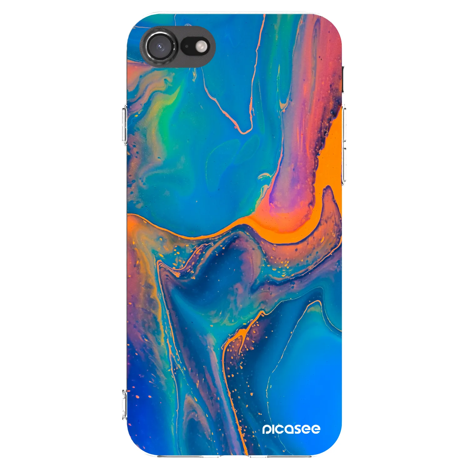 Picasee silikonový průhledný obal pro Apple iPhone 7 - Rainbow