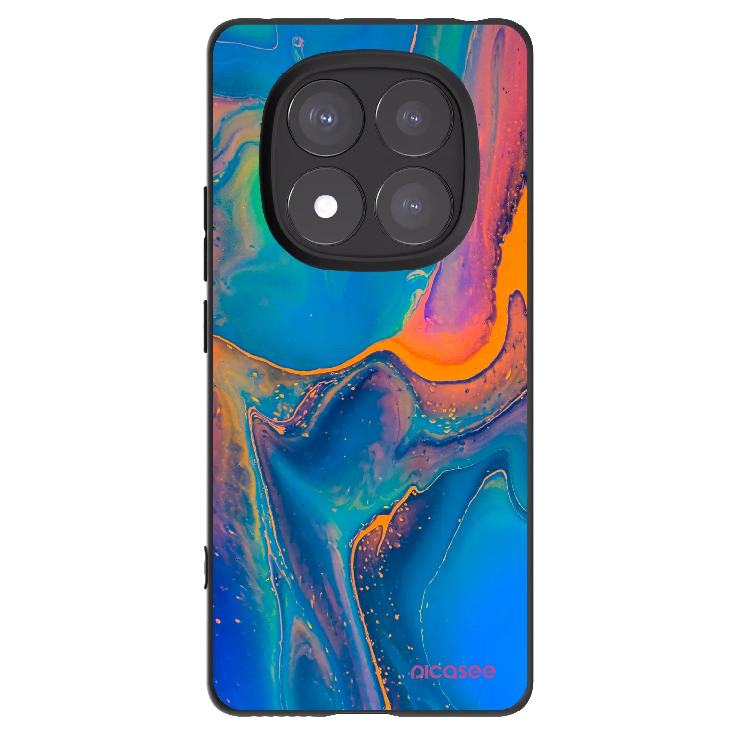 Picasee silikonový černý obal pro Xiaomi Redmi Note 14 Pro 5G - Rainbow