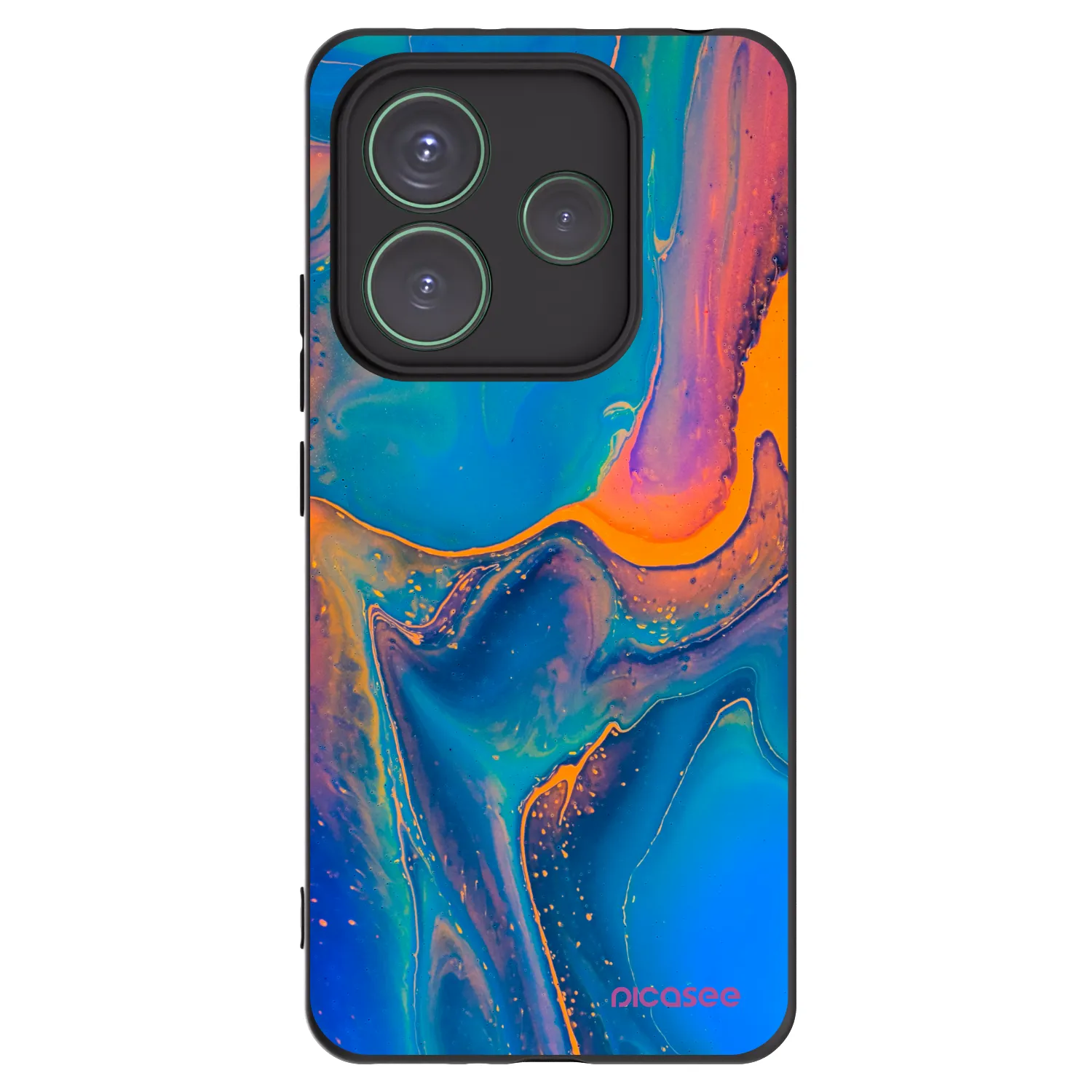 Picasee silikonový černý obal pro Xiaomi Redmi Note 14 5G - Rainbow