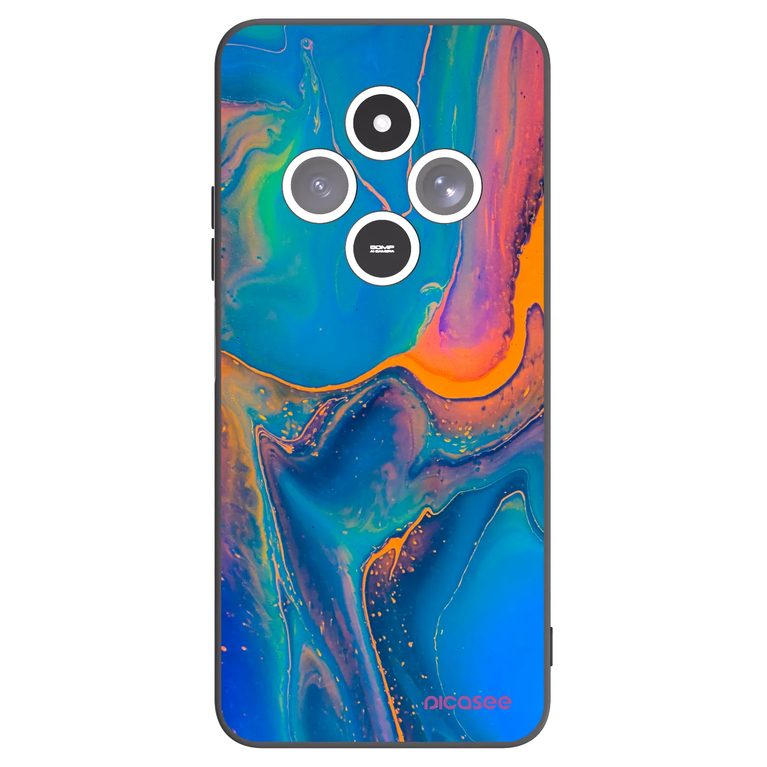 Picasee silikonový černý obal pro Xiaomi Redmi 14C - Rainbow