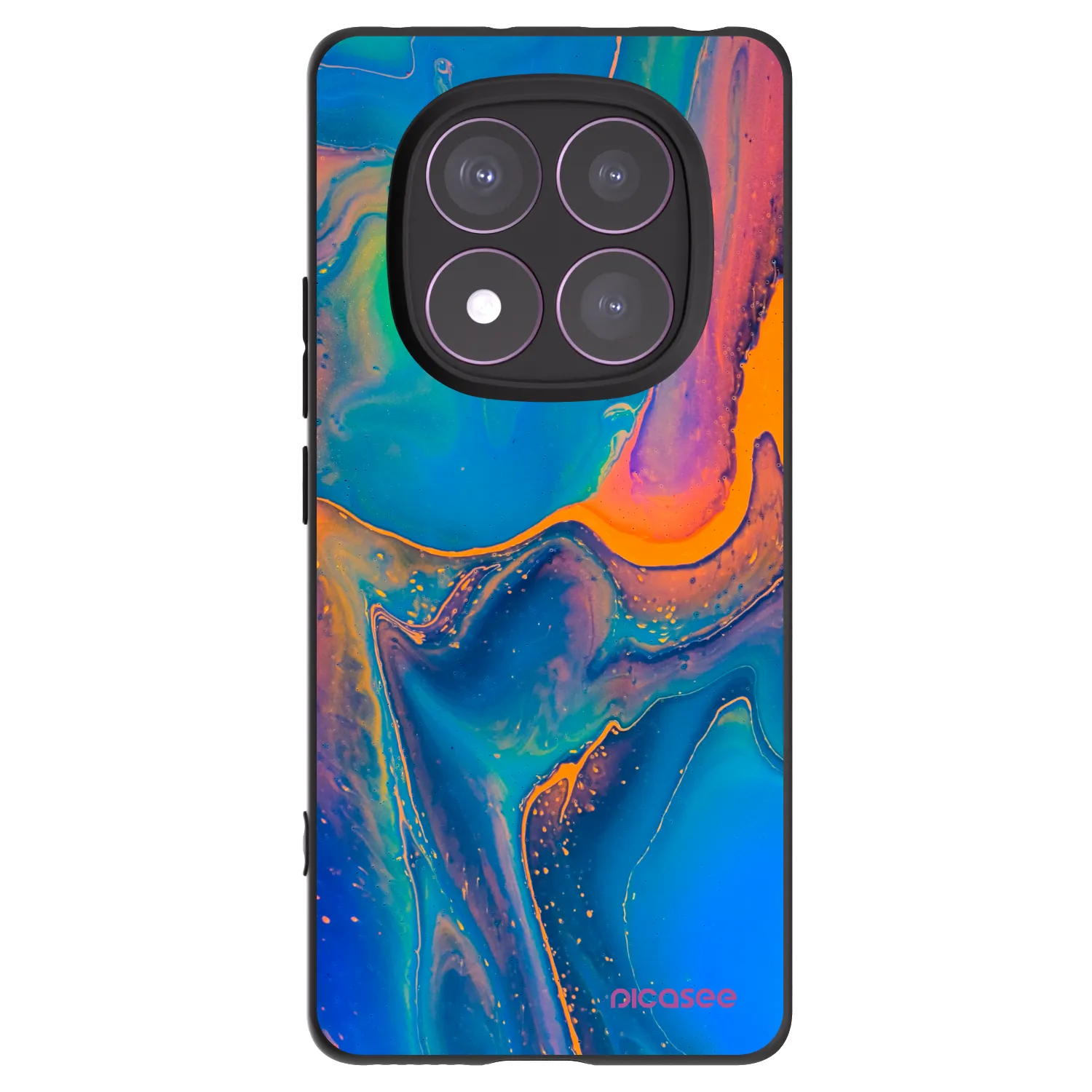 Picasee silikonový černý obal pro Xiaomi Redmi Note 14 Pro 4G - Rainbow