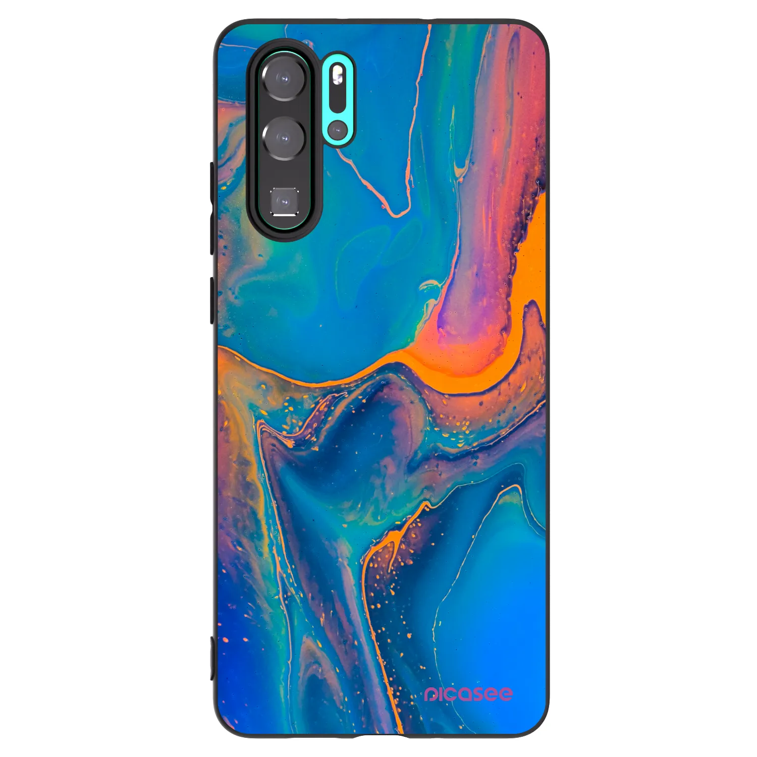 Picasee silikonový černý obal pro Huawei P30 Pro - Rainbow