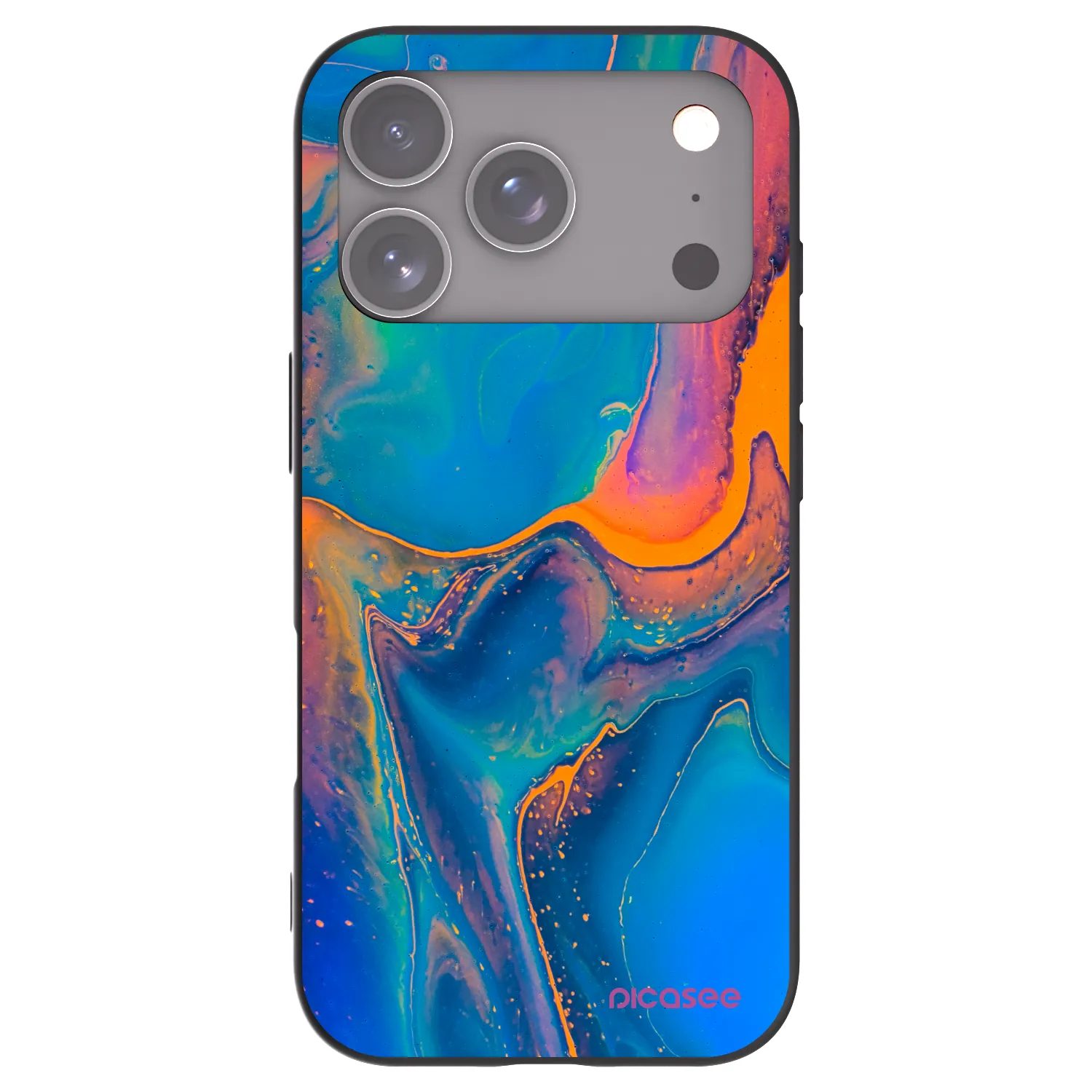 Picasee silikonový černý obal pro Apple iPhone 17 Pro - Rainbow