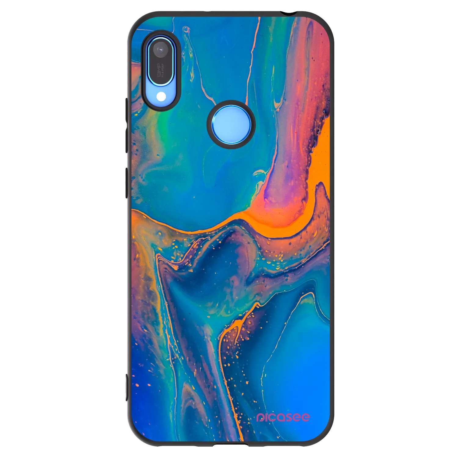 Picasee silikonový černý obal pro Huawei Y6 2019 - Rainbow