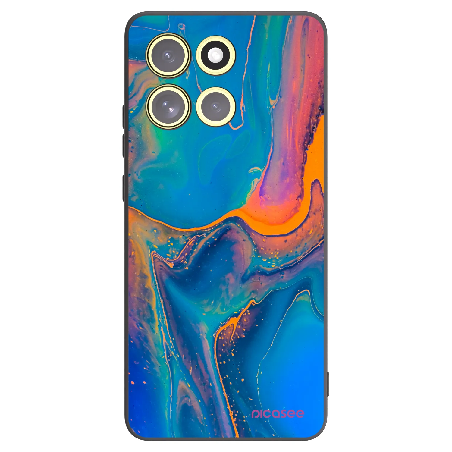 Picasee silikonový černý obal pro Motorola Moto G86 Power 5G - Rainbow