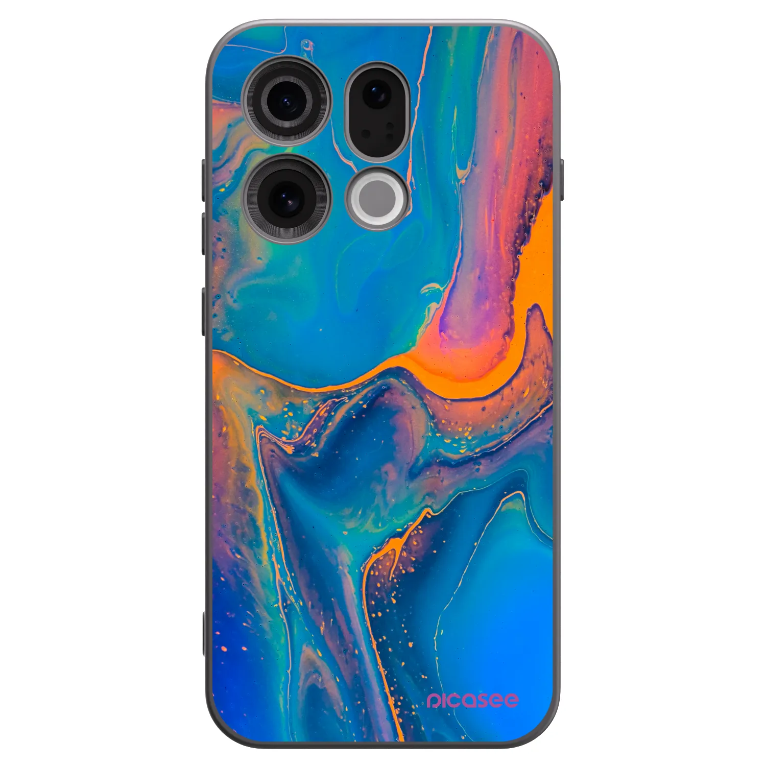 Picasee silikonový černý obal pro OPPO Find X9 - Rainbow