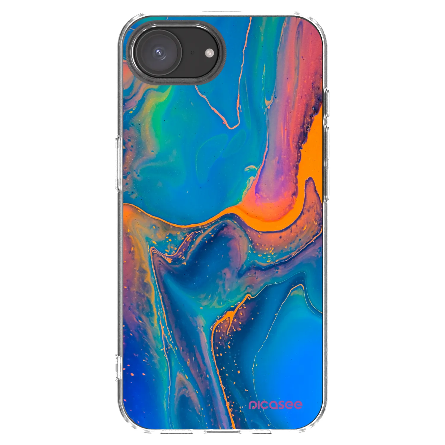 Picasee silikonový průhledný obal pro Apple iPhone 17e - Rainbow