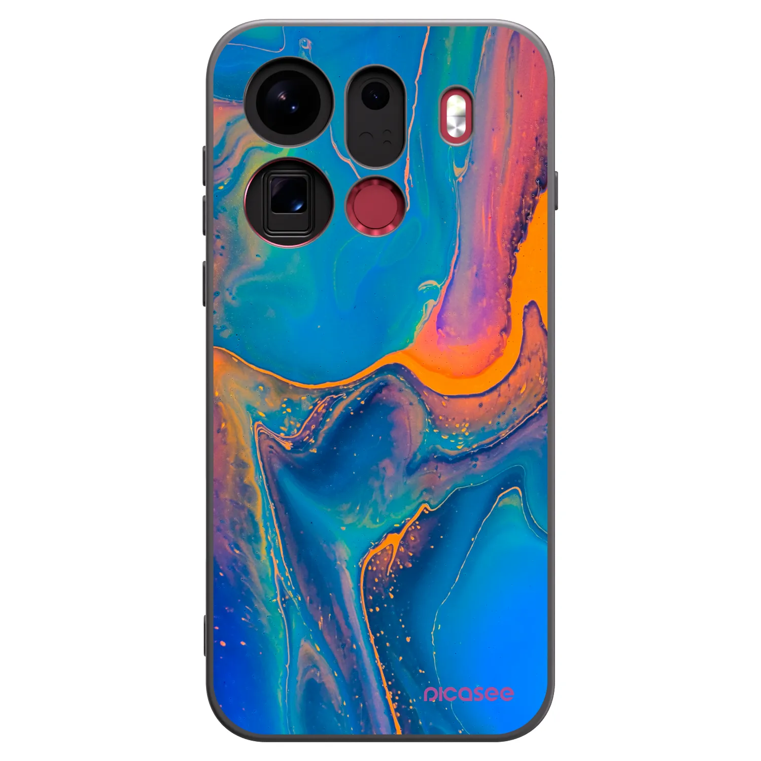 Picasee silikonový černý obal pro OPPO Find X9 Pro - Rainbow