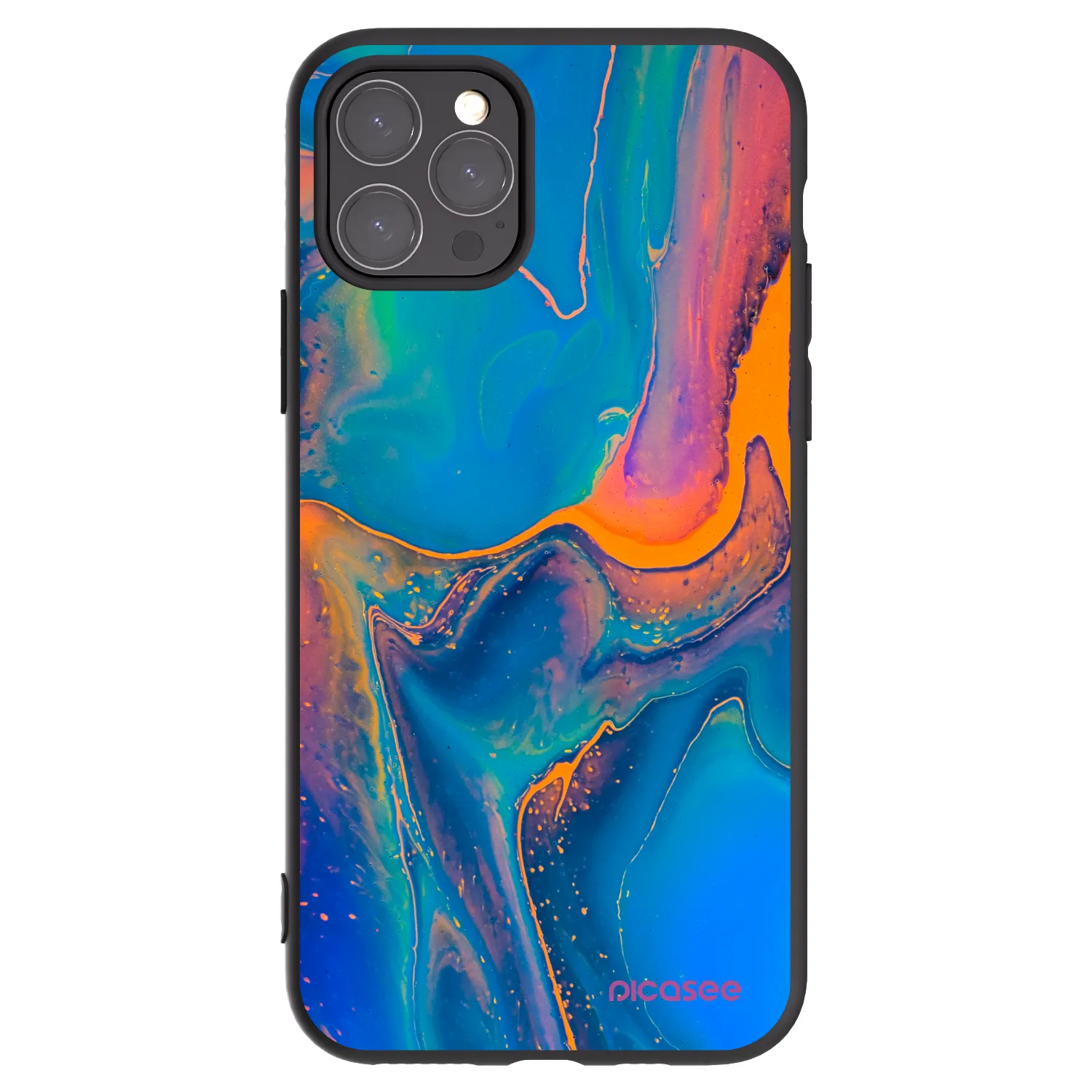 Picasee silikonový černý obal pro Apple iPhone 11 Pro - Rainbow